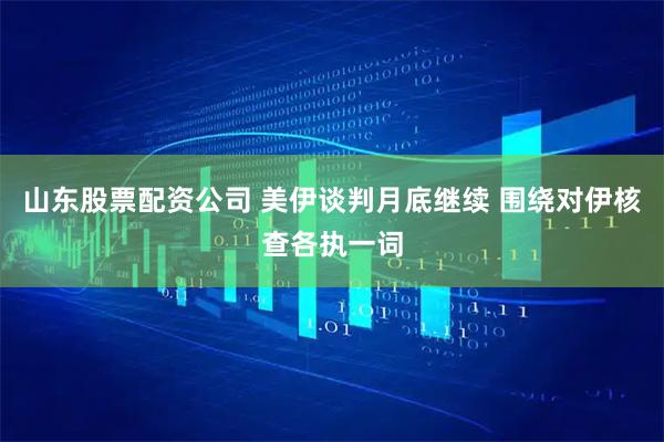 山东股票配资公司 美伊谈判月底继续 围绕对伊核查各执一词